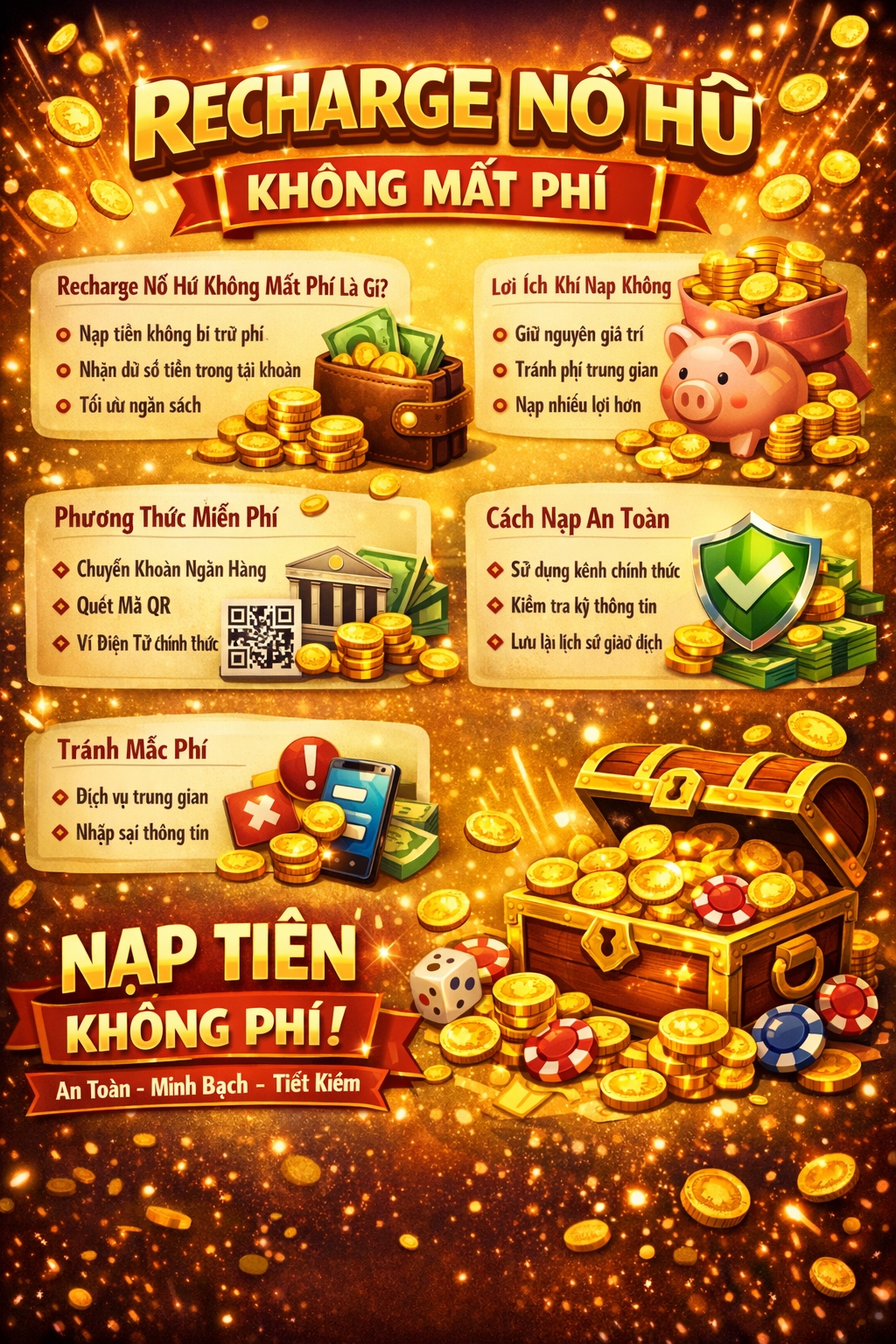 Nạp tiền không phí, an toàn, tiện lợi